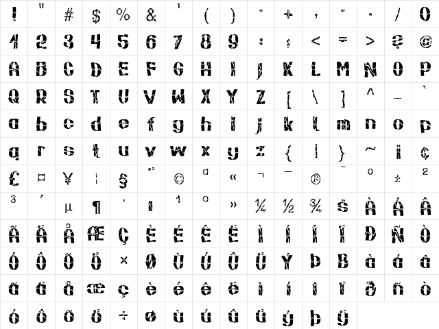 FT BruchTon Normal font glyphpreview