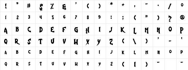 Shiny Eyes Regular font glyphpreview