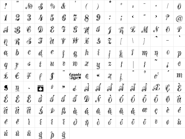 Treasury Platinum Alt Regular font glyphpreview