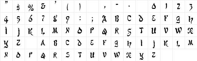 SolomonCondensed Regular font glyphpreview