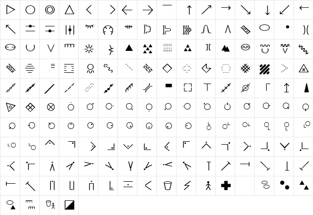 Orienteering Regular font glyphpreview