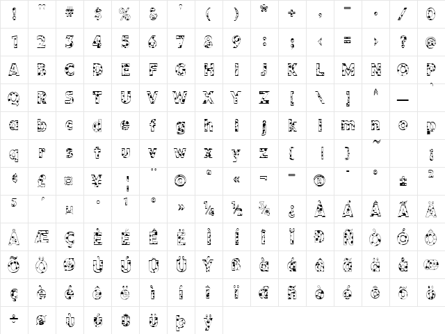 KolSpotted Regular font glyphpreview