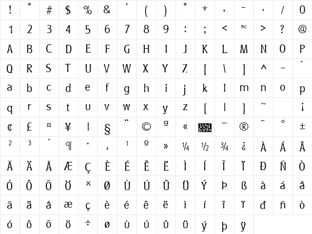 RyndersLight Regular font glyphpreview