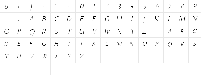 Brice Italic font glyphpreview