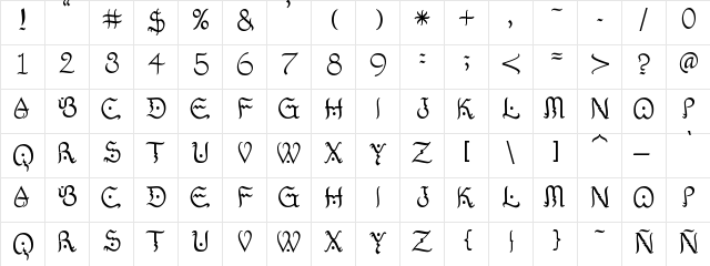 Alfa-Pinoy Regular font glyphpreview