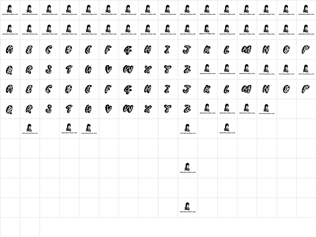 Thready Bear Regular font glyphpreview