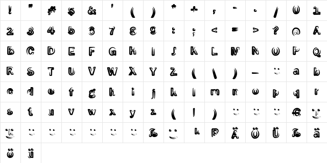 Smoke-Black Regular font glyphpreview