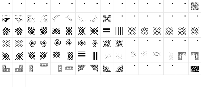 Borderbats-Filligree Regular font glyphpreview
