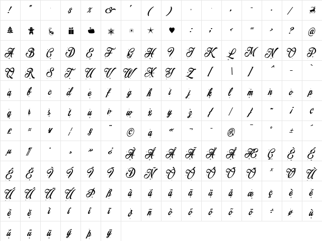 Merry Christmas Star Regular font glyphpreview