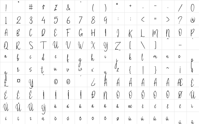 Untidy Typeface Regular font glyphpreview
