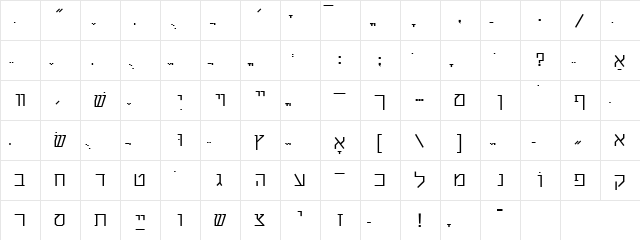 Shalom Stick font glyphpreview