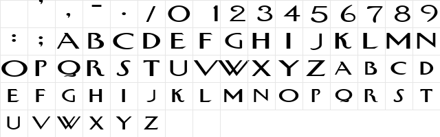 SwanExtended Regular font glyphpreview