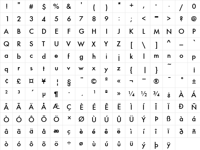 FunctionM Regular font glyphpreview