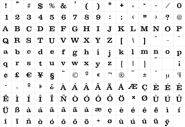 ClareSerial-Medium Regular font glyphpreview