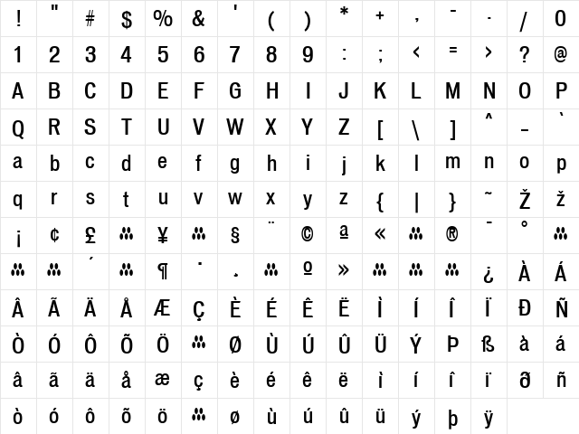 Vonnes Regular font glyphpreview