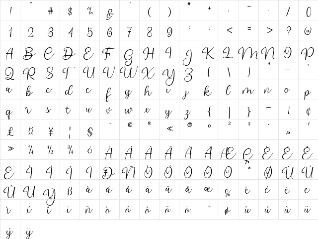 Southern Hills Regular font glyphpreview