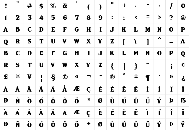 FHA Sign DeVinneNC Regular font glyphpreview