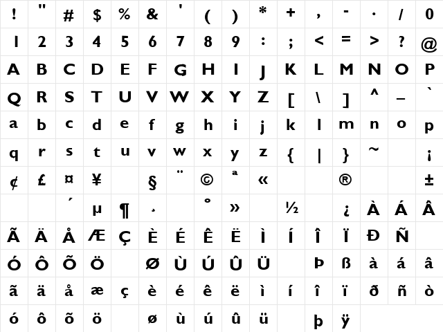 Quarter 3 Regular font glyphpreview