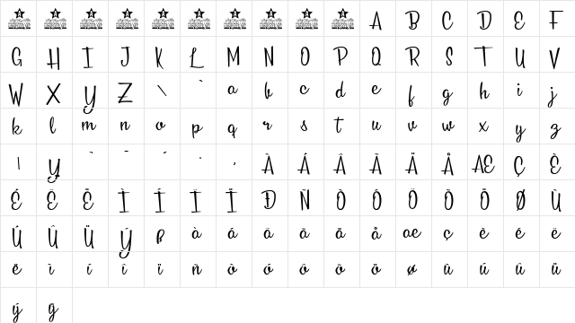 Roses Everywhere Personal Use Regular font glyphpreview