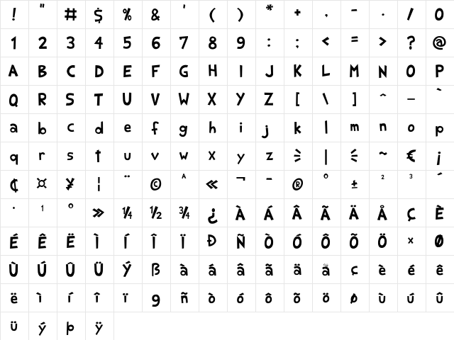 Shark Random Funnyness 2 Regular font glyphpreview