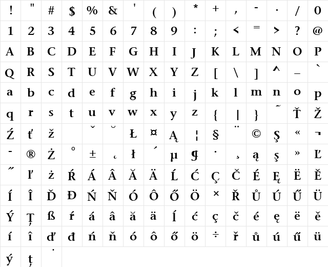 StoneSerItcTEESem Regular font glyphpreview