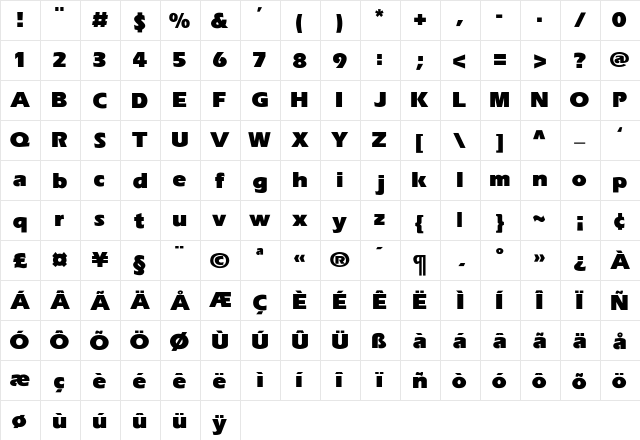 Eras-UltraBlk-Heavy Regular font glyphpreview