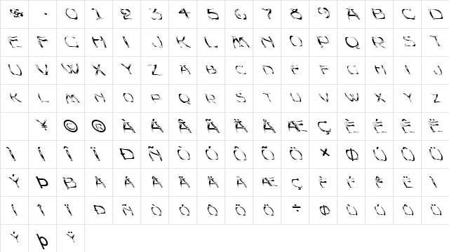 FZ WARPED 23 LEFTY Normal font glyphpreview