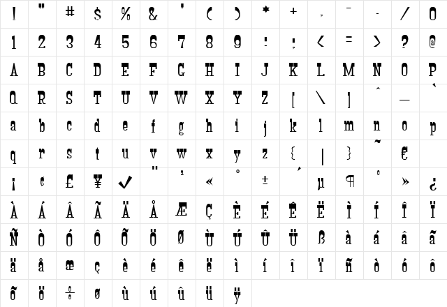 Riverboat Regular font glyphpreview