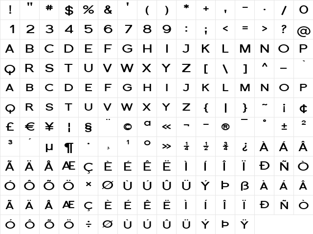 Florencesans SC Exp Bold font glyphpreview