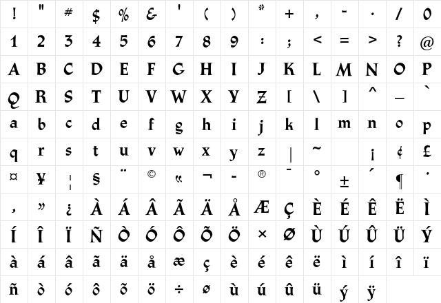 Athenaeum Std Bold font glyphpreview