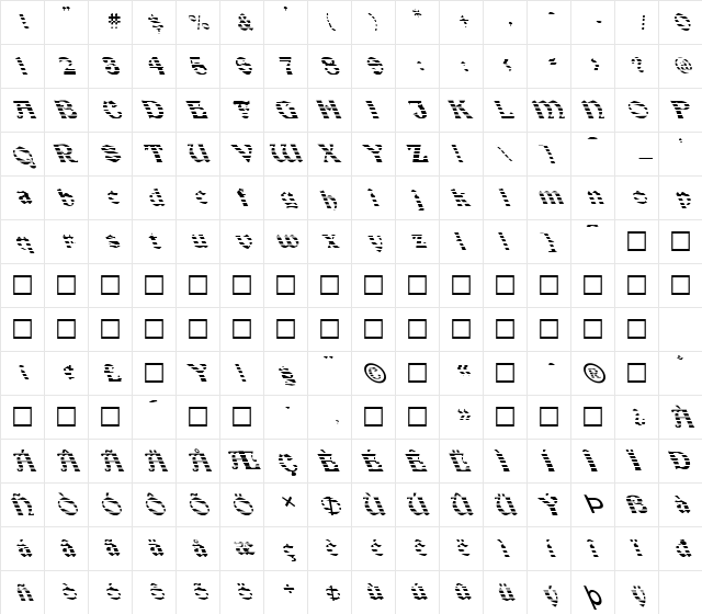 FZ JAZZY 19 STRIPED LEFTY Medium font glyphpreview