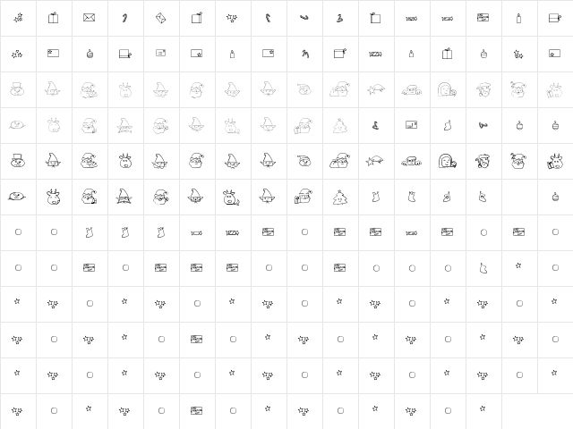 christmaspeopleding Regular font glyphpreview