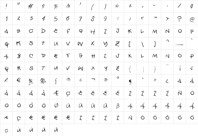 QuickMary Regular font glyphpreview