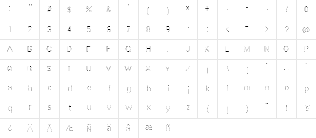 Vestige Regular font glyphpreview