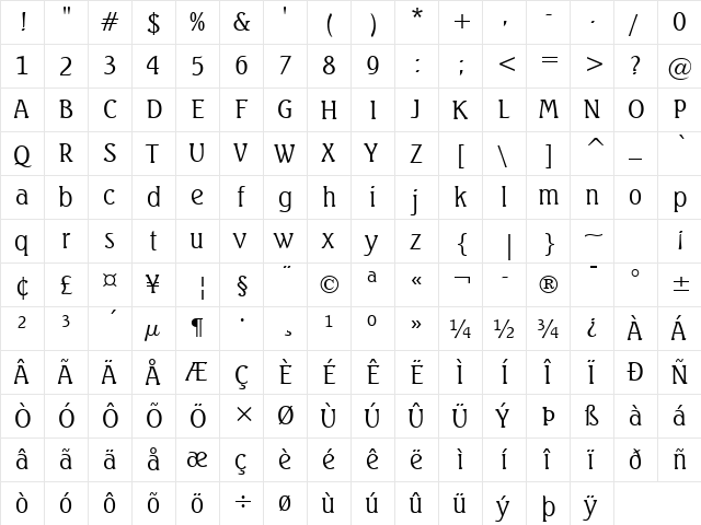 Seagull Light font glyphpreview