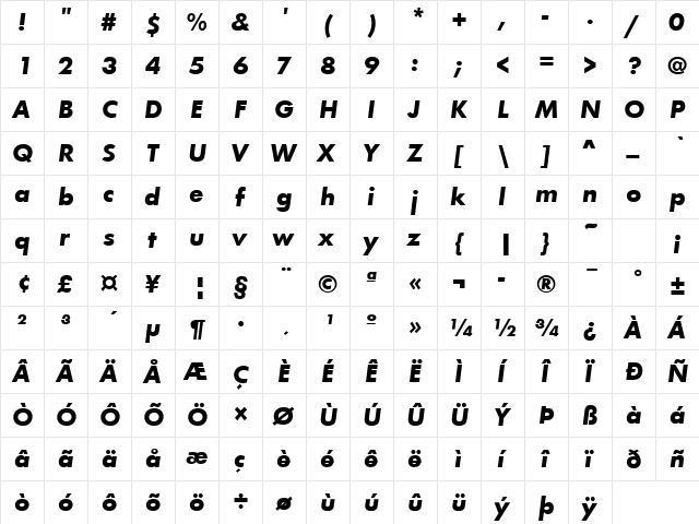 FunctionLH Bold Italic font glyphpreview