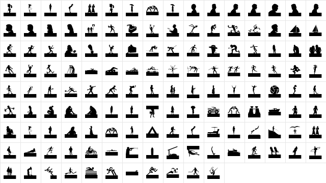 SilhouettesSocledTwo Regular font glyphpreview