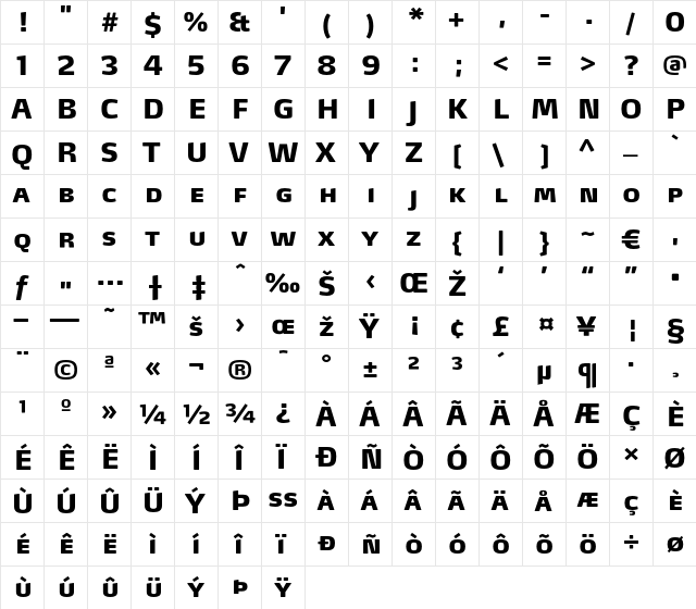 MaxLF-BlackSC Regular font glyphpreview