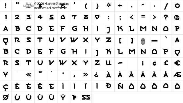 SanitaryBold Caps Regular font glyphpreview