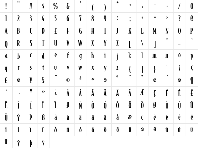 BodegaSerif Medium font glyphpreview