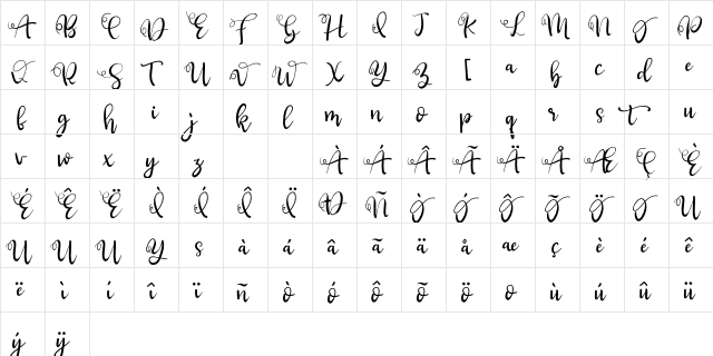 Suci Marwati Regular font glyphpreview