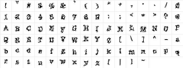 CBX-Chasim Regular font glyphpreview