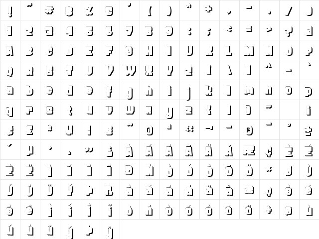 FROS BOLD Shadow Regular font glyphpreview