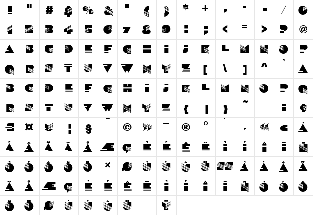 Silicon Regular font glyphpreview