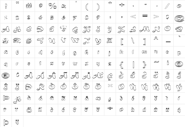 FZ UNIQUE 33 HOLLOW EX Normal font glyphpreview