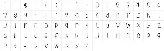 Tuesday Regular font glyphpreview