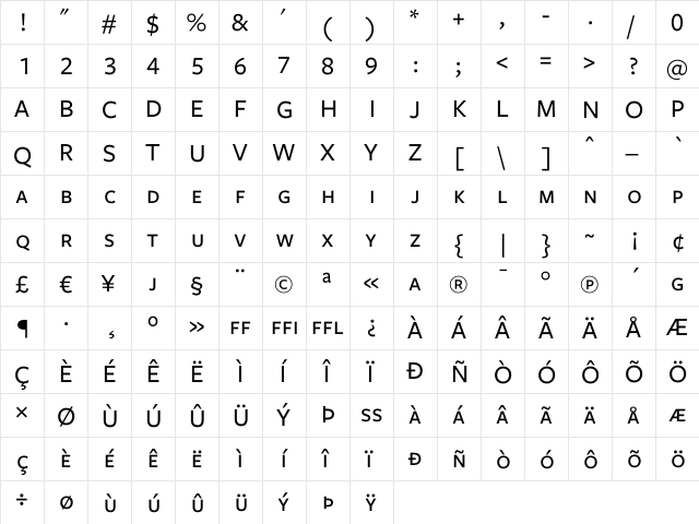 Freight Sans Medium SC font glyphpreview