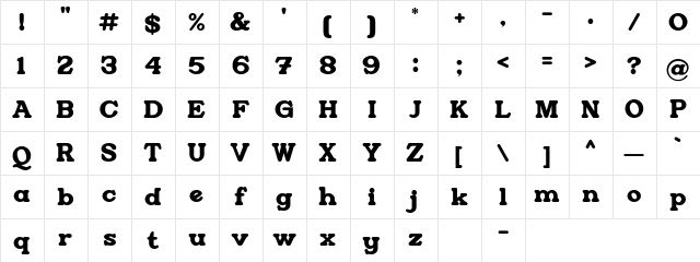 Restrick Regular font glyphpreview