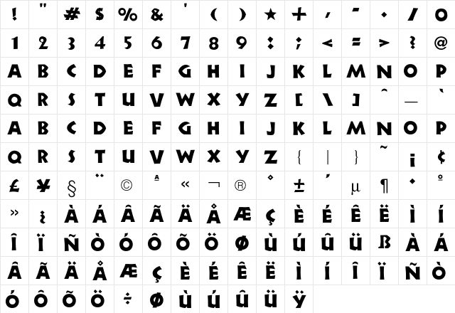 Neuland Font font glyphpreview