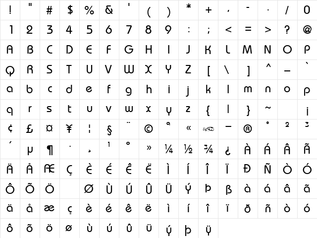 BordeauxMedium normal font glyphpreview